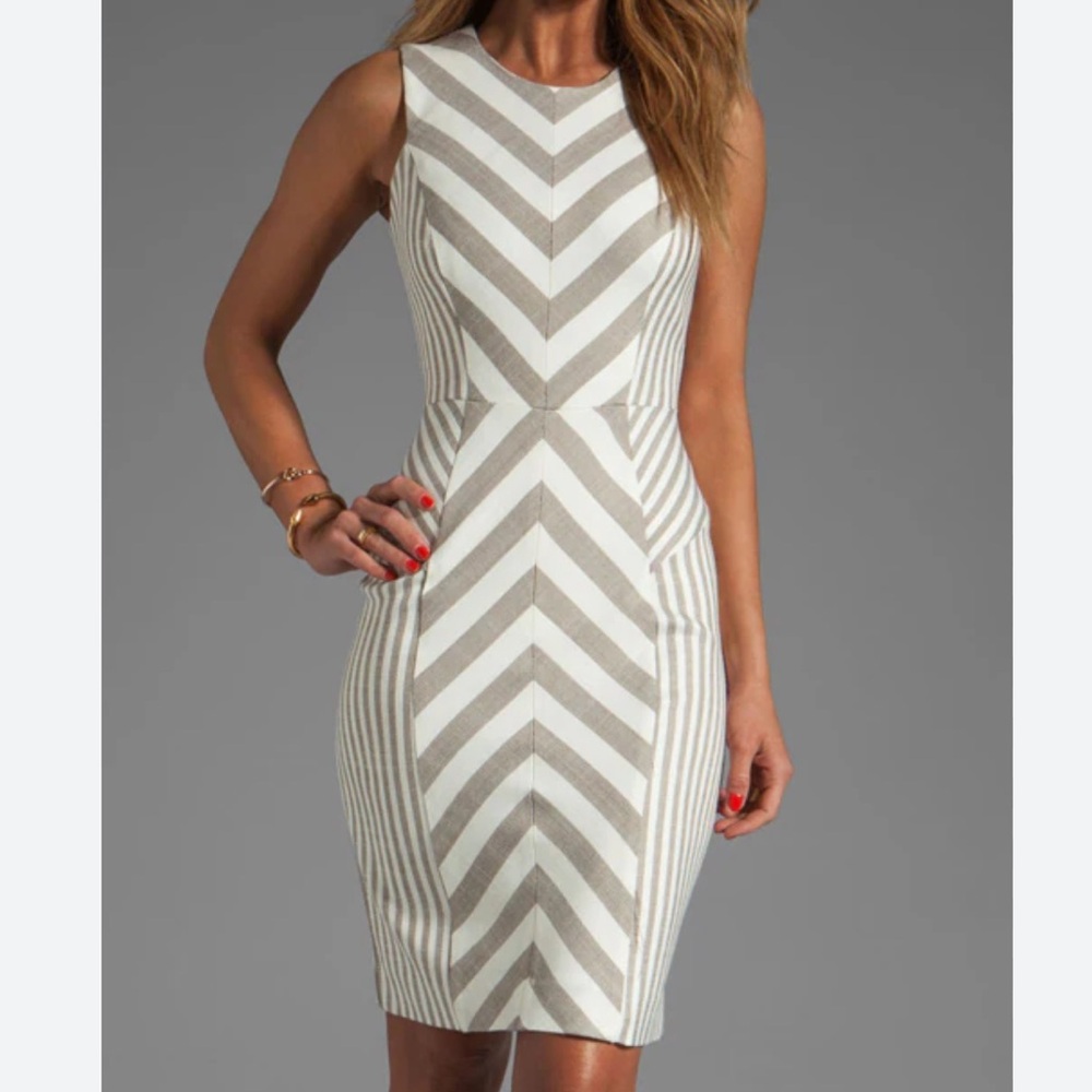 Milly Chevron Striped Sleeveless Dress